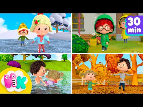 Årstider Sang ❄️🍃🌸 Lær Om De Fire Årstider | Norske Barnesanger For Barn & Babyer | HeyKids