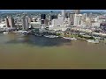 Aerial View Of Sail 250 Tall Ships Moored Along New Orleans Riverfront
