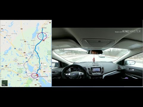 Driving from (Enfield) Halifax Airport to Downtown Halifax, 102 Highway - Spring Garden Road