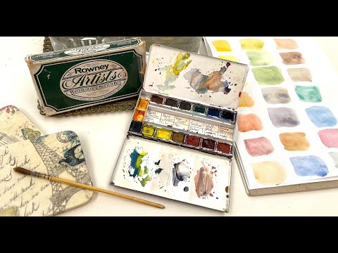 Compare Vintage Rowney Watercolors Swatching Colors to Get a Nostalgic Cottagecore Palette Aesthetic
