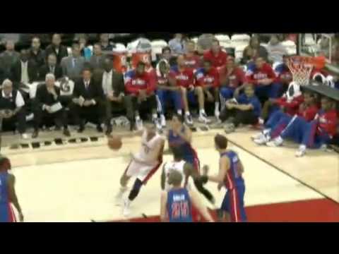 clutch hook shot by Jonas Valanciunas against the Pistons