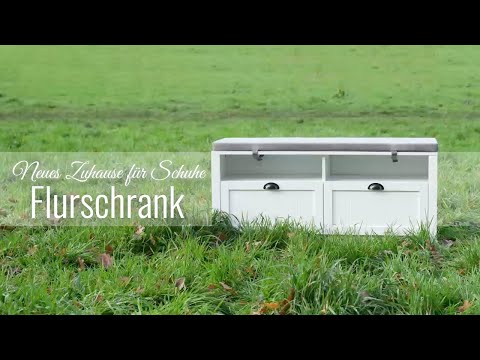 Schuhbank FSR90-W Weiß - Holzwerkstoff - 110 x 47 x 35 cm