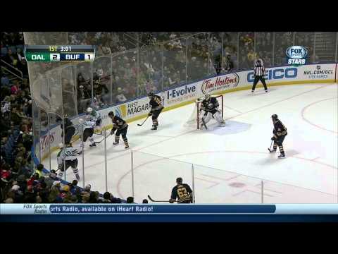Alex Goligoski wrist shot goal 2-1 Dallas Stars vs Buffalo Sabres 10/28/13 NHL Hockey.