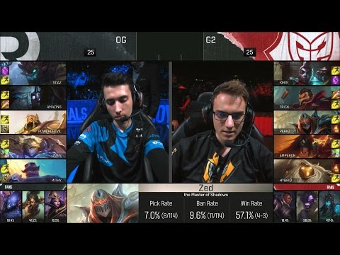OG vs G2 Highlights - ORIGEN vs G2 ESPORTS Game 3 - EU LCS Playoffs - SPRING 2016 Final