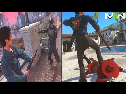 ASH WILLIAMS Was Summoned From Evil Dead 2 with His Boomstick And Finishers in MWII x Warzone (2023)