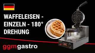 Gaufrier – simple – manuel – 1,3 kW – Forme : rond – avec surface de cuisson rotative à 180°
