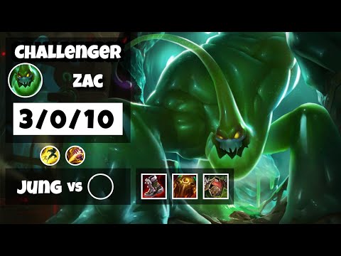 Zac vs Lee Sin TURKISH Challenger JUNGLE (3/0/10) - v11.6