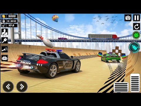 US Police Car Driving Stunts Racing 2024 - Impossible Ramp Car Simulator 3D - Android GamePlay