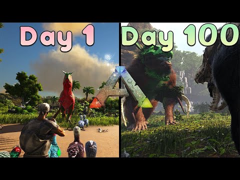 I Survived 100 Days Of Hardcore Ark On The New Map Lost Island! Here's What Happened...