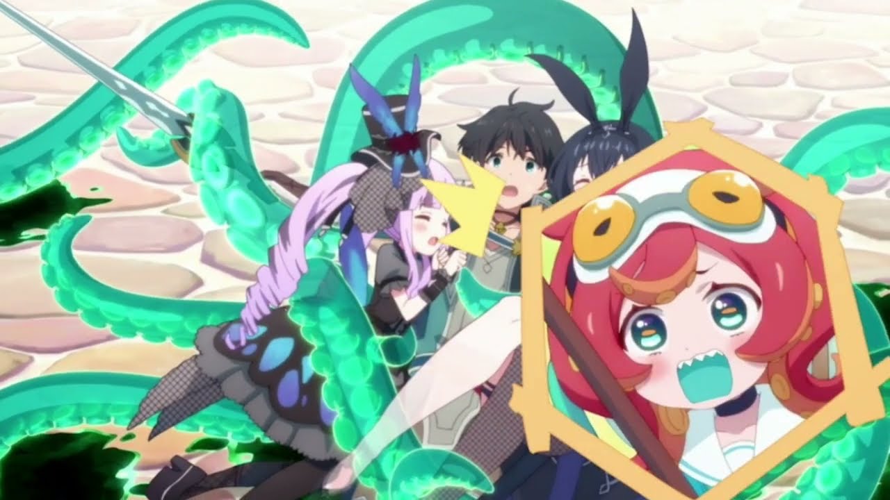 触手にくすぐられるキョウカ＆グレイス（cv,小倉唯＆富田美憂）「プリコネR プリンセスコネクトRe:Dive」