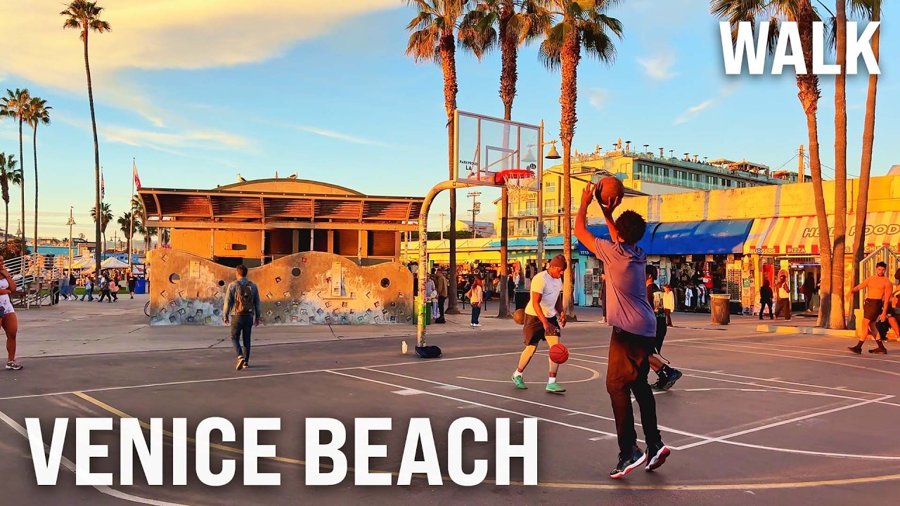 Immersive street-level walking tour through Los Angeles — Venice Beach, United States, showcasing authentic urban landscapes, local architecture, and the vibrant atmosphere of the city's neighborhoods