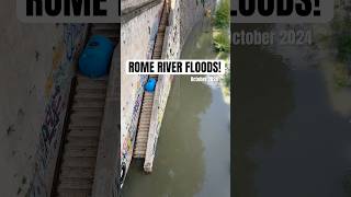 ROME RIVER FLOODS TODAY!! #heavyrain #rome #italy #flood #river #travel #italia #watch #shorts