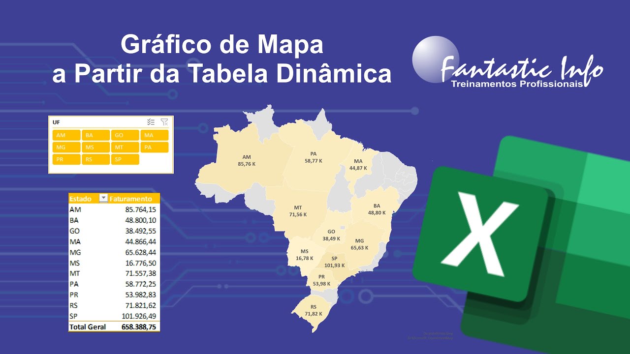 Como Criar Gráfico de Mapa a partir de Tabela Dinâmica