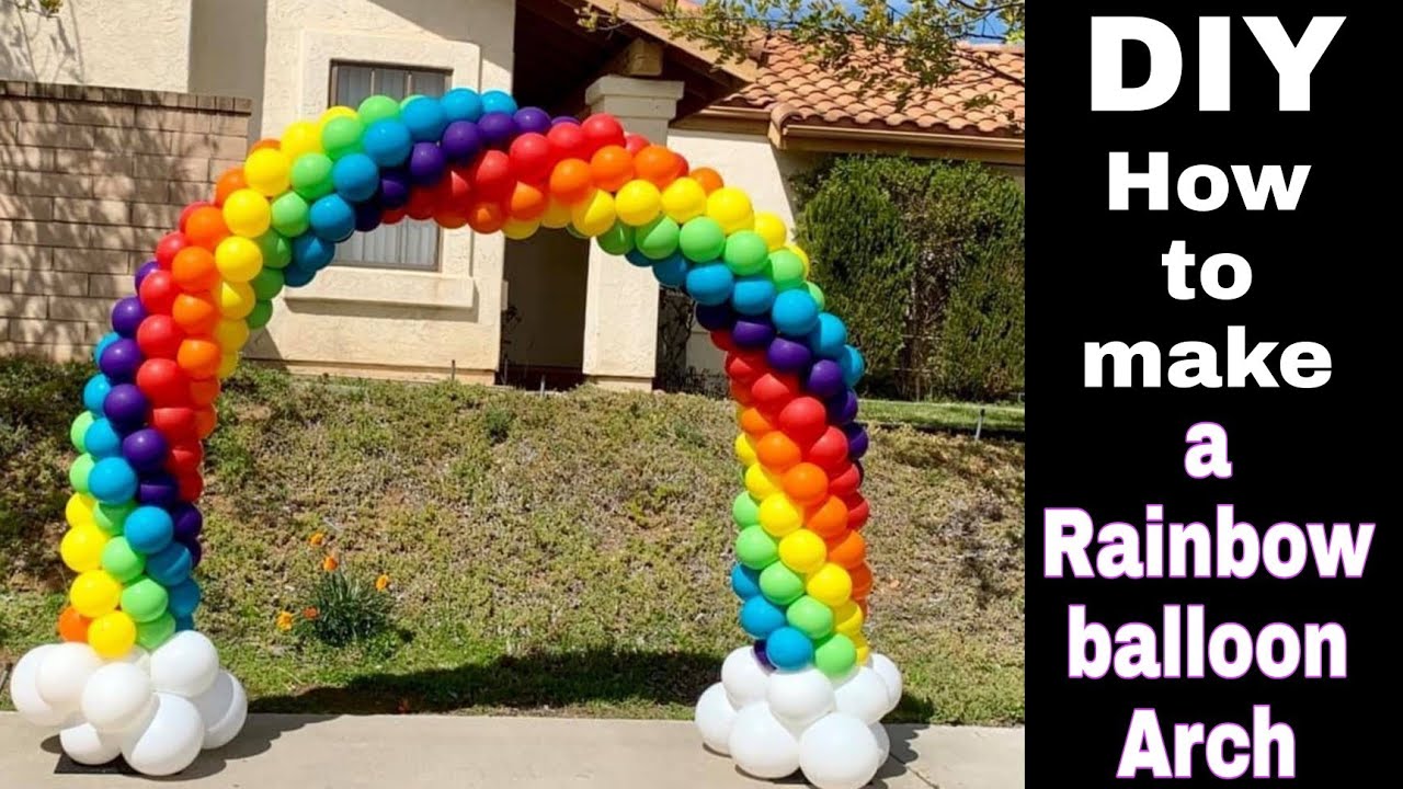 Tutorial How to make a Balloon Rainbow Garland / DIY 4 rows Garland Balloon but with7 colors ROGVAIV