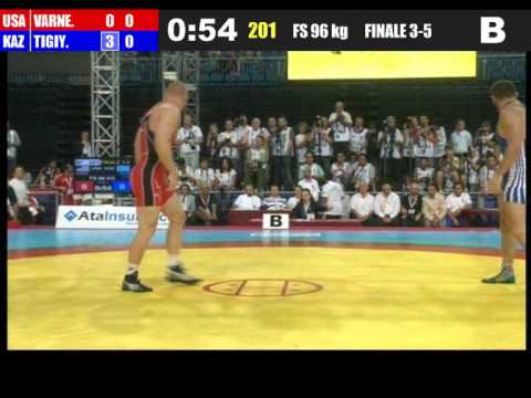 96kg - Jacob Varner (USA) vs Taimuraz Tigiyev (KAZ) 2011 world championship