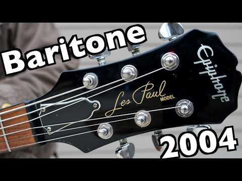 Epiphone Made a BARITONE Les Paul? | 2004 Epi Les Paul Standard Iron Cross Baritone Review + Demo