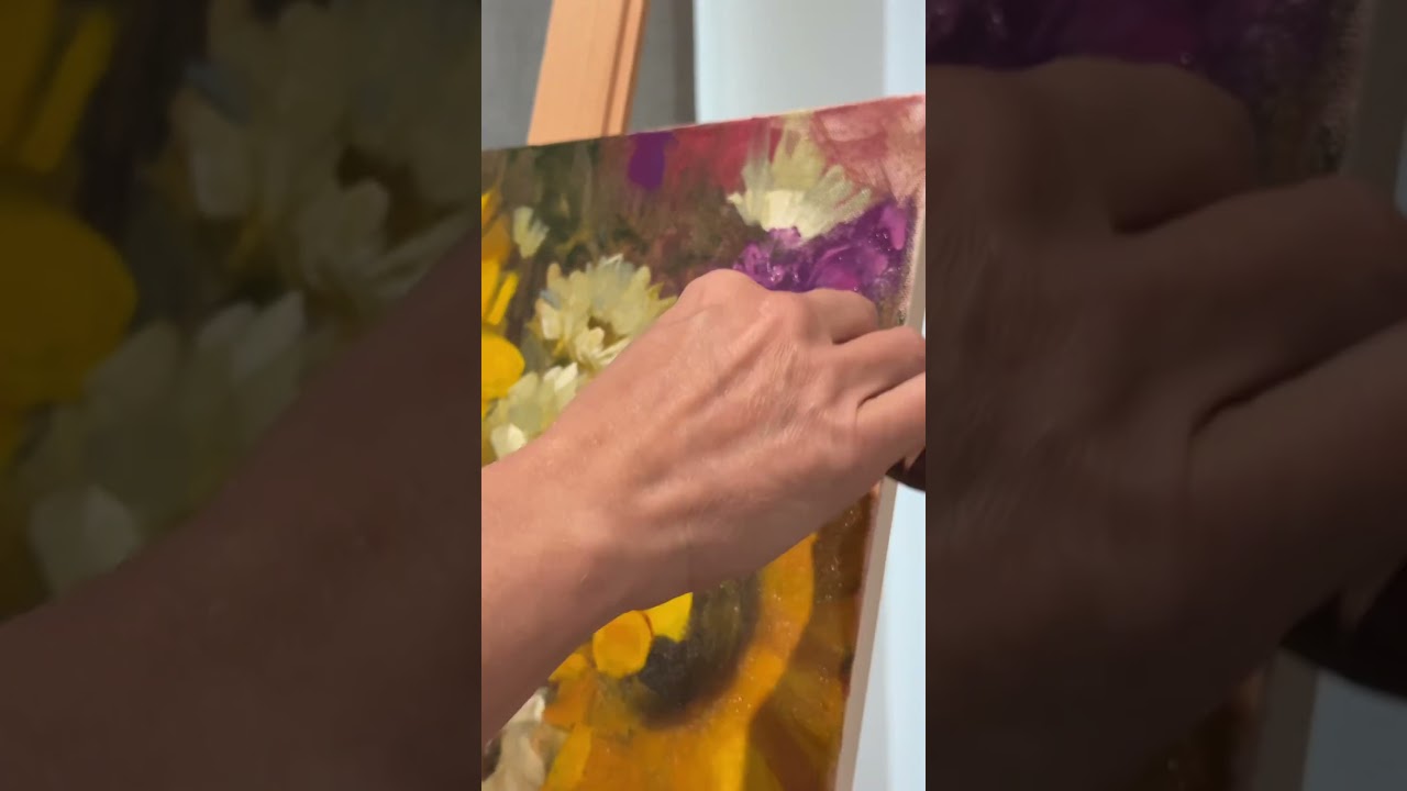 Working on larger sunflower paintings!  So fun!