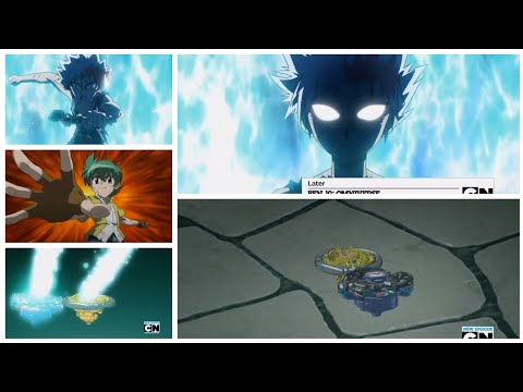 Rayuga lending his star fragment to Kenta, Kenta becomes the legendary Blader