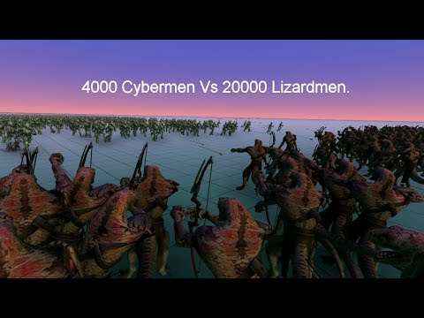 Ultimate Epic Battle Simulator: 4000 Cybermen Vs 20,000 Lizardmen with bows.