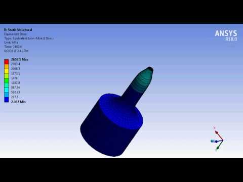 Necking animation in tensile speciemn using Gurson damage model using Ansys Workbench