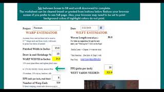 A Yarn Estimator for Rigid Heddle Weavers!