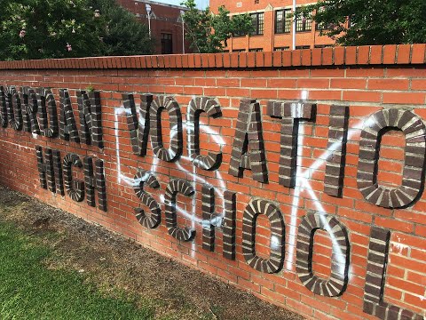 Jordan Vocational High School in Columbus vandalized with graffiti, profanity