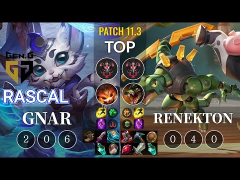 GEN Rascal Gnar vs Renekton Top - KR Patch 11.3