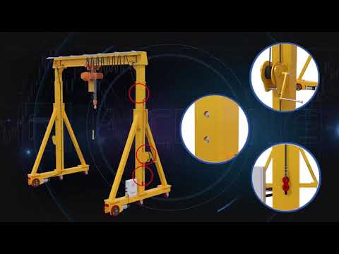 Aicrane Portable Gantry Crane, Small Mobile Gantry Crane 3D Video