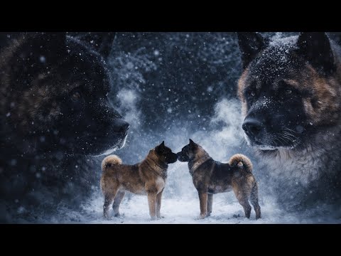The Last Snow of the Season | American Akita Winter 