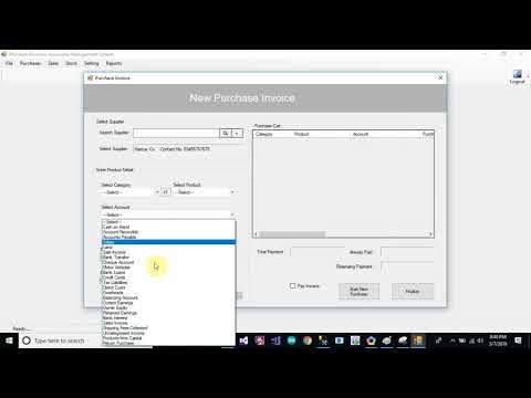 Accounting Management System Part 66 Purchase Invoice Complete Form in C C Sharp
