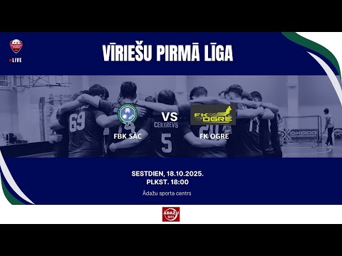 2025-10-18, 18:00, Vīrieši 1. Līga, FBK SĀC -  FK Ogre, Ādažu sporta centrs
