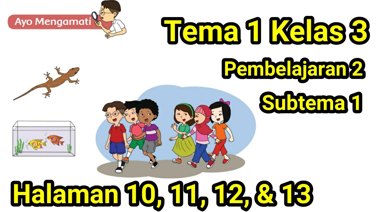 Kunci Jawaban Tema 1 Kelas 3 Halaman 10, 11, 12, 13 Pembelajaran 2 Subtema 1 Ciri Ciri Makhluk Hidup