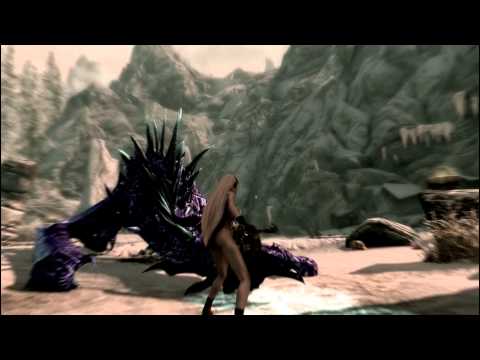 Skyrim: Luka Megurine kills a Frost Dragon wearing the Aetherium Scale/Red Sonja Armor