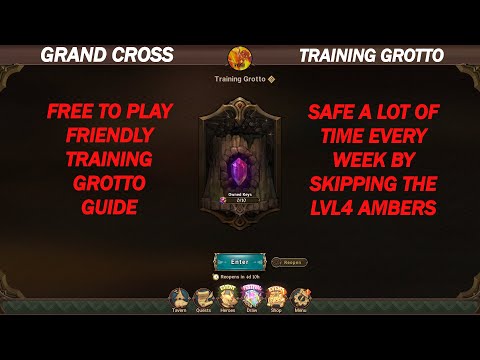 GRAND CROSS || TRAINING GROTTO DETAILED GUIDE GET ALL LVL 4 AMBERS TO 5 STARS SO YOU CAN SKIP THEM!!