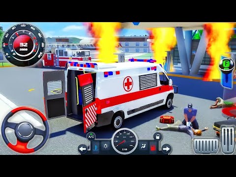 Ambulance Emergency Van Driving 2023 Simulation - Helicopter Rescue Flight 911 Gameplay
