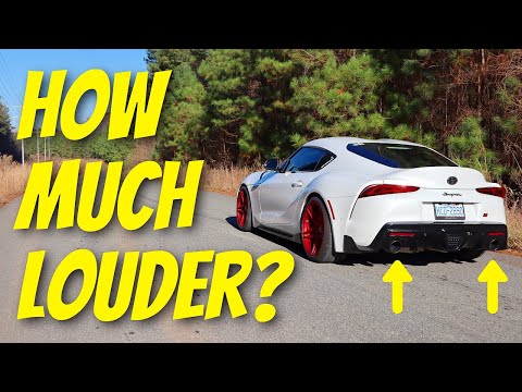 A90 Toyota Supra (2020, 2021): Magnaflow xMod Exhaust vs Stock