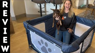 LOOBANI Foldable Dog Playpen with Cover | Review + Demo