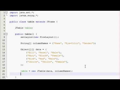 Java Gui Tutorial 19 Jtable Youtube
