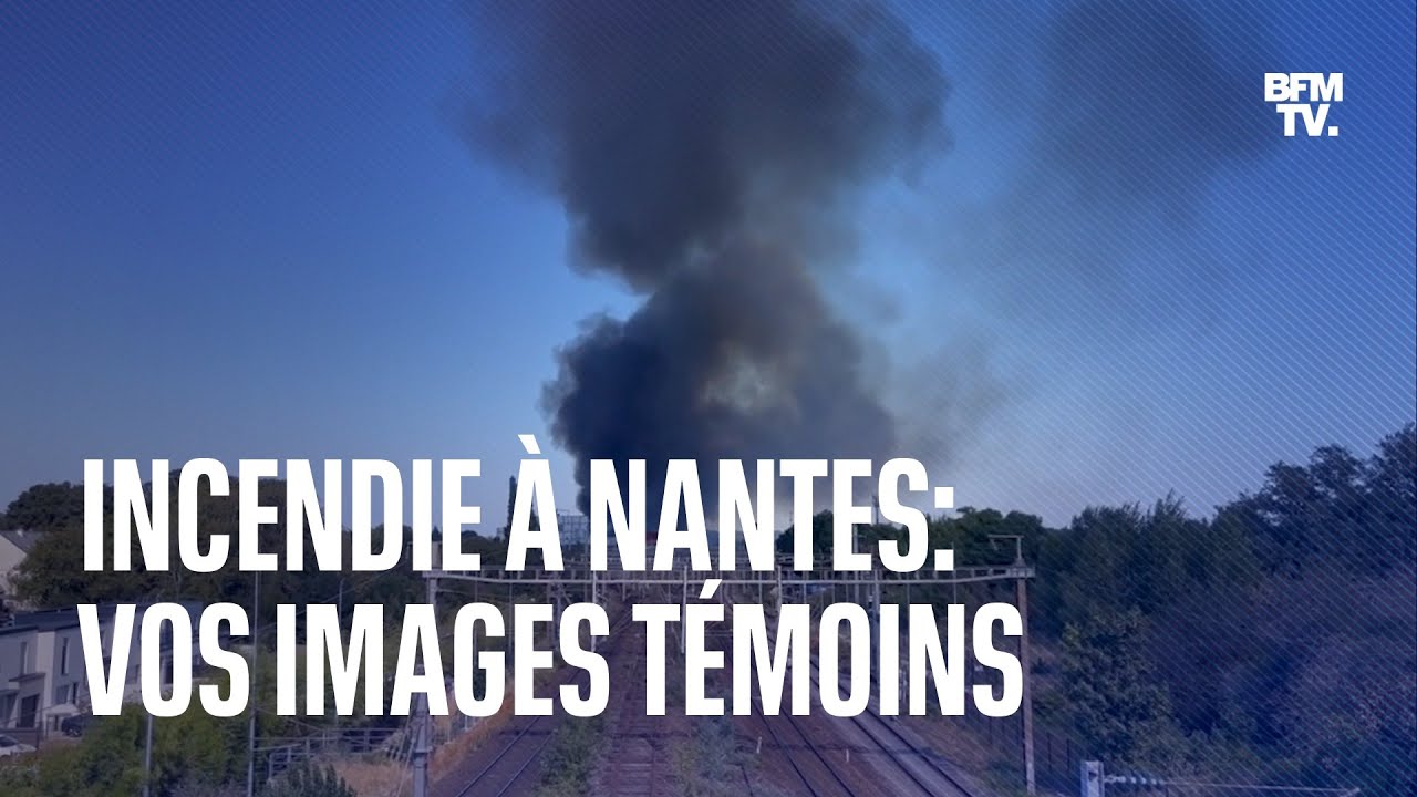 Vos images témoins BFMTV de l'incendie qui s'est déclaré près d'un camp de caravanes à Nantes