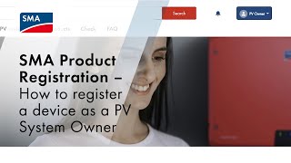 SMA Product Registration – How to register a device as a PV System Own