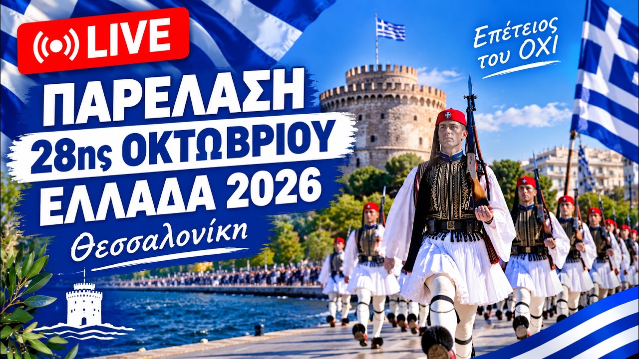 Live η μεγάλη στρατιωτική παρέλαση στη Θεσσαλονίκη -Για πρώτη φορά η «Ασπίδα του Αχιλλέα», τα έξυπνα drones και τα νέα όπλα