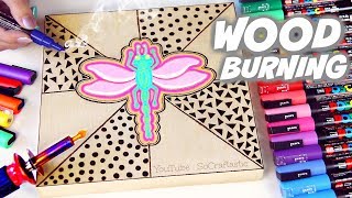 WOOD BURNING with POSCA PAINT MARKERS // Drawing on Wood