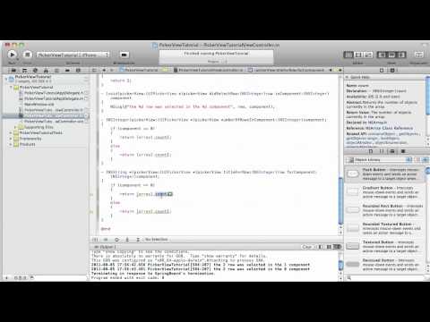 iPhone Development Tutorial - set number of components in UIPicker view and populate with array
