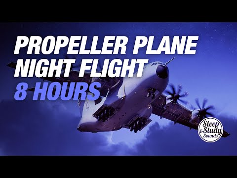 Propeller Plane Night Flight Sound For Relaxation or DEEP Sleep ✈ 8 Hours