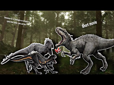 Indominus rex vs indoraptor vs scorpios rex | who will win? Short movie hybrid Dino battle