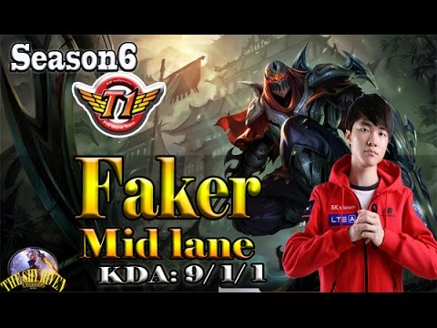 Faker -Zed vs ezreal  mid lane -Korea season6 game play