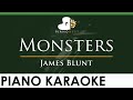 James Blunt - Monsters - LOWER Key (Piano Karaoke Instrumental)