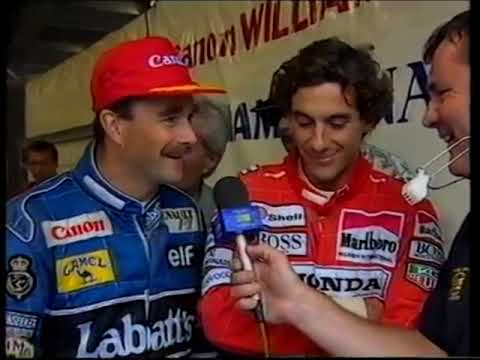 Ayrton Senna and Nigel Mansell interview at Australian Grand Prix (Adelaide) 1991