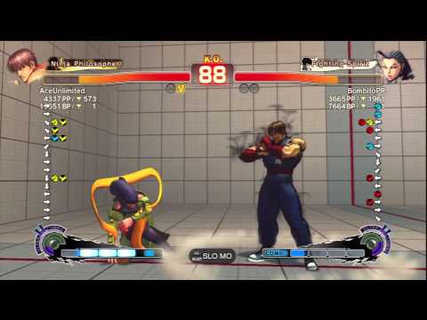 AceUnlimited (Guy) Vs BombitoPR (Rose) SSF4 AE Ranked Matches - PSN