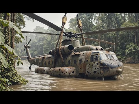 Abandoned in a Jungle River for Decades  The Forgotten Helicopter’s Impossible Restoration